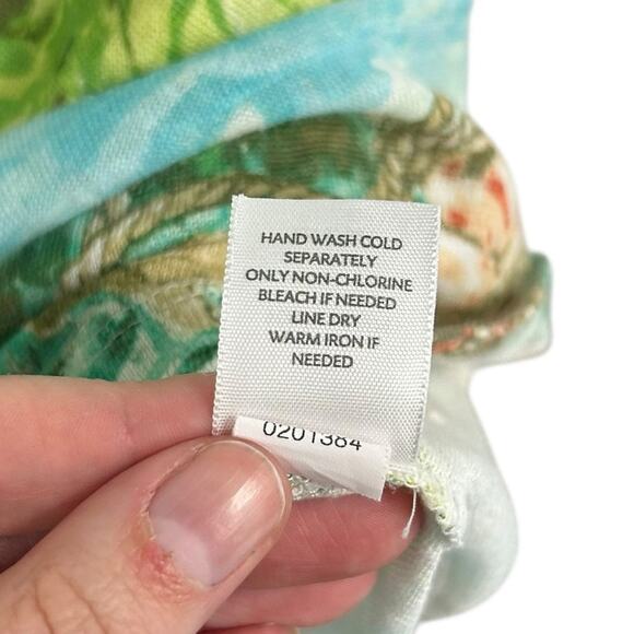 J. Jill Love Linen Multicolor Beach Palm Trees 100% Linen Tank Top Womens Large - Picture 4 of 5